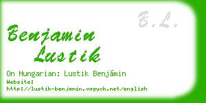 benjamin lustik business card